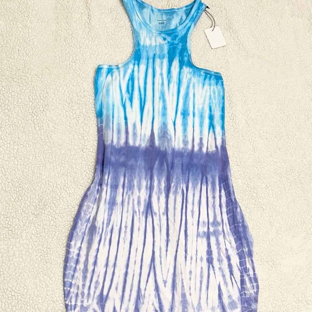 Kendall + Kylie | blue & purple tie-dye racerback mini dress | size large
